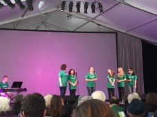 Alice Newkirk '17, Lorena Benitez '17, Tamsin Jones G4, Julia Belanoff '18, Molly Finlayson '15, and Sophie Welsh '16 performing 